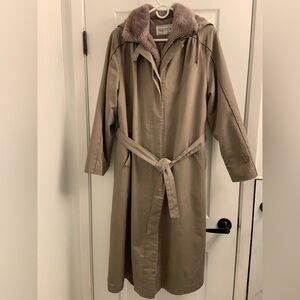 Double lining heavy trench coat with belts sears